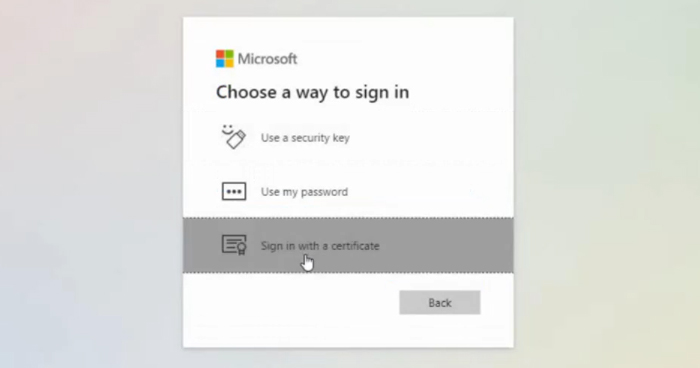 Microsoft Azure AD Adopts Certificate Based Authentication