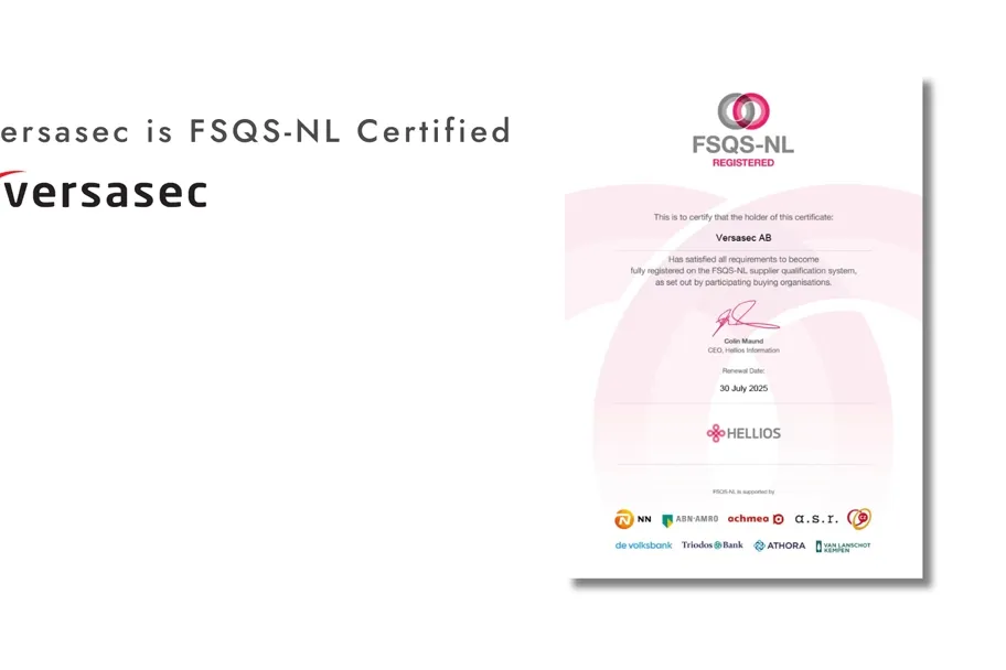 Versasec is FSQS-NL certified